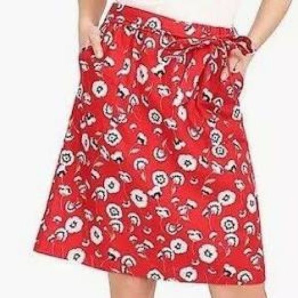 J crew linen blend floral poppy boho skirt plus XXL New - Picture 2 of 9